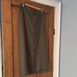 Gudrun Sjoden Olive A-Line Skirt Medium
